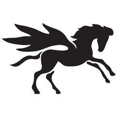 Pegasus Logo Silhouette Illustration