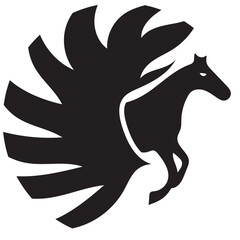 Pegasus Logo Silhouette Illustration