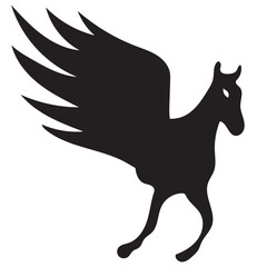 Pegasus Logo Silhouette Illustration
