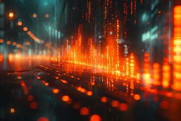 Abstract economic and technological advancements background. Generative AI