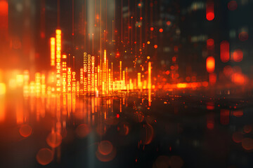 Abstract economic and technological advancements background. Generative AI