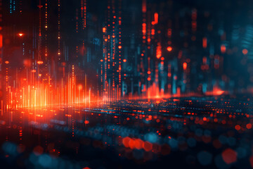 Abstract economic and technological advancements background. Generative AI