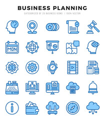 Business Strategy Icons Pack Two Color Style. Vector illustration.
