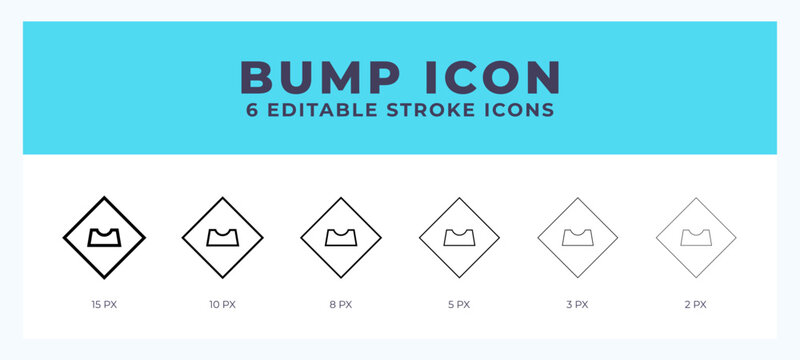 Bump editable line icon. Vector illustration with different stroke.