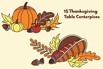 Thanksgiving table centerpiece ideas pumpkins and cornucopias