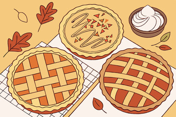 Autumn pies a thanksgiving treat collection © Orpita
