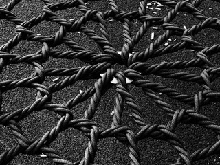 black and white braided rope