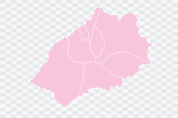 St Helena Map Blush Color on White Background quality files Png