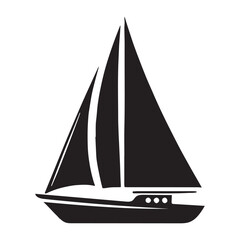 Calm Waters Sailboat silhouette – Sailboat illustration – Minimalist Sailboat vector – Vehicle silhouette

