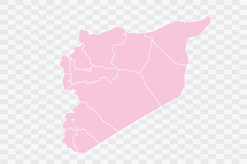 Syria Map Blush Color on White Background quality files Png