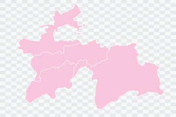 Tajikistan Map Blush Color on White Background quality files Png