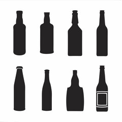 Collection of eight different bottle silhouettes