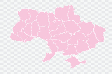 Ukraine Map Blush Color on White Background quality files Png