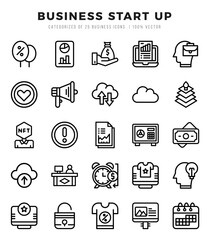 Business Start Up. Lineal icons Pack. vector illustration.
