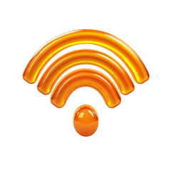Obraz premium Orange Wireless Symbol Design Connectivity Icon WiFi Network Signal on transparent background