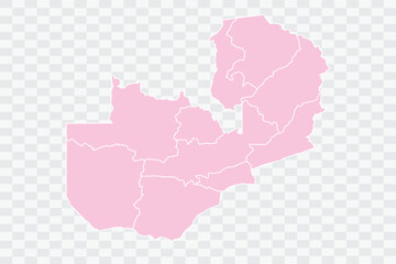  Zambia Map Blush Color on White Background quality files Png