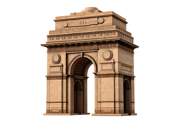 India gate architectural landmark isolated on a white background png ai generated