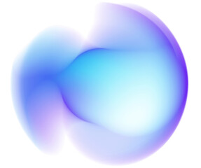 Hologram neon light blurred gradient circle blue purple