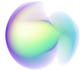 Hologram blurred gradient circle purple green