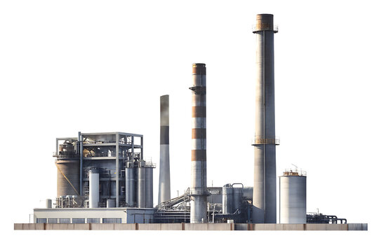 Industrial factory complex isolated on a white background png ai generated
