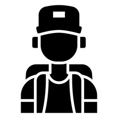 Person with Backpack and Cap