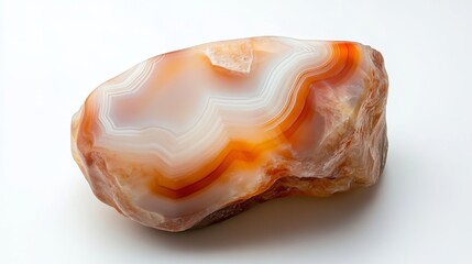 Close-up of an agate stone craft from Purbalingga, Indonesia. Beautiful pattern on white background.