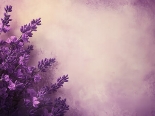 Lavender flowers with soft purple background create calming and serene atmosphere, perfect for relaxation and tranquility. delicate blooms add touch of elegance and natural beauty