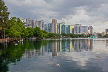 Orlando, Florida skyline at sunset