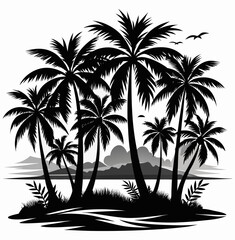 green tree vector art icon