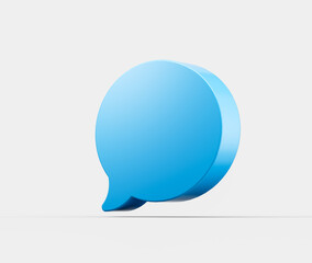 3D Blue chat icon, symbolizing messaging, communication and conversation. 3d illustration