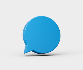 3D Blue chat icon, symbolizing messaging, communication and conversation. 3d illustration