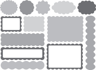 うねうね装飾フレーム素材セット（モノトーン）