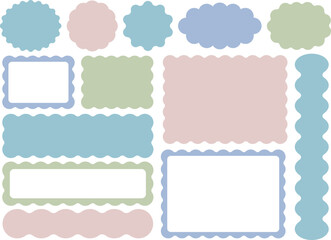 うねうね装飾フレーム素材セット（くすみカラー）