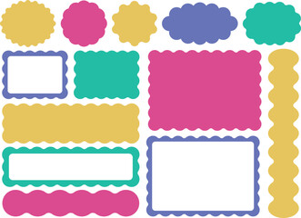 うねうね装飾フレーム素材セット（ヴィヴィッドカラー）