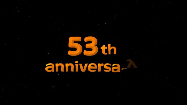 53th Happy Anniversary Text Animation &ndash; Festive Greeting Loop for Marriage & Special Events