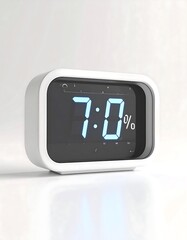 White Digital Alarm Clock Displaying 700 on Light Gray Background