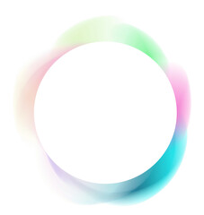 Hologram colorful blurred gradient circle frame