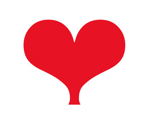 red heart on white background
