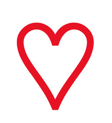 red heart on white background