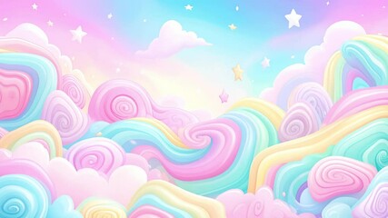Colorful floral vector illustration with a rainbow heart and cloud pattern, perfect for a spring love banner design - Powered by Adobe