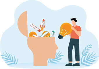 learn new things or develop knowledge for new skills and upgrade job qualifications. Improve skills and put the ideas of light bulbs, books and rocket boosters into people's heads to improve work skil