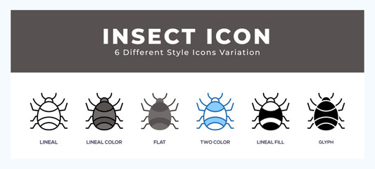 Insect vector icon. with different styles vector illustration.