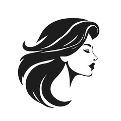 Elegant woman silhouette, female vector, beauty salon logo, lady face outline, stylish girl head design