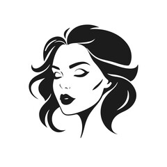 Elegant woman silhouette, female vector, beauty salon logo, lady face outline, stylish girl head design