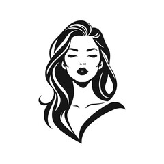 Elegant woman silhouette, female vector, beauty salon logo, lady face outline, stylish girl head design