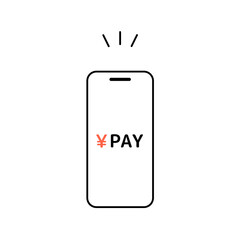 スマートフォンでキャッシュレス決済をするイメージイラスト素材
