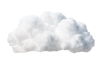 Isolated fluffy white cloud against a black background in a studio shot with soft lighting