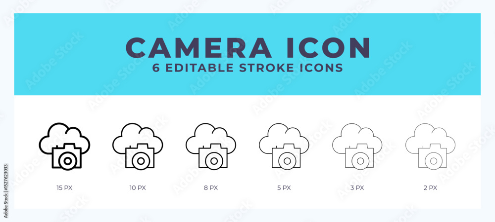 Aufkleber camera icon vector for web. and mobile app. editable stroke outline icon.