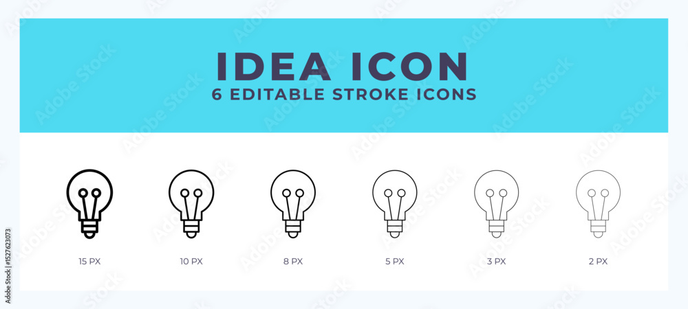 Poster idea line icon with different stroke. vector illustration.