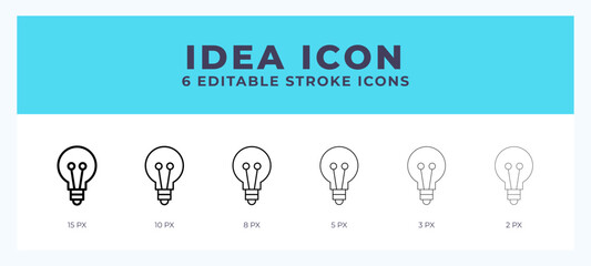 Idea line icon with different stroke. Vector illustration.